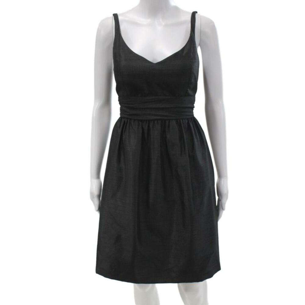 Jenny Yoo Collection Womens A-Line Tank Dress Black V-Neck Mini Size 4